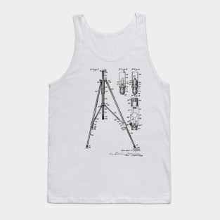 Camera Stand or Tripod Vintage Patent Hand Drawing Tank Top